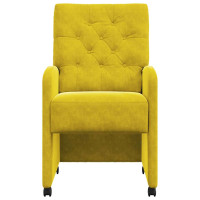 Produktbild för Matstolar med hjul med hjul 2 pcs Gul 58 x 67 x 97 cm Sammet