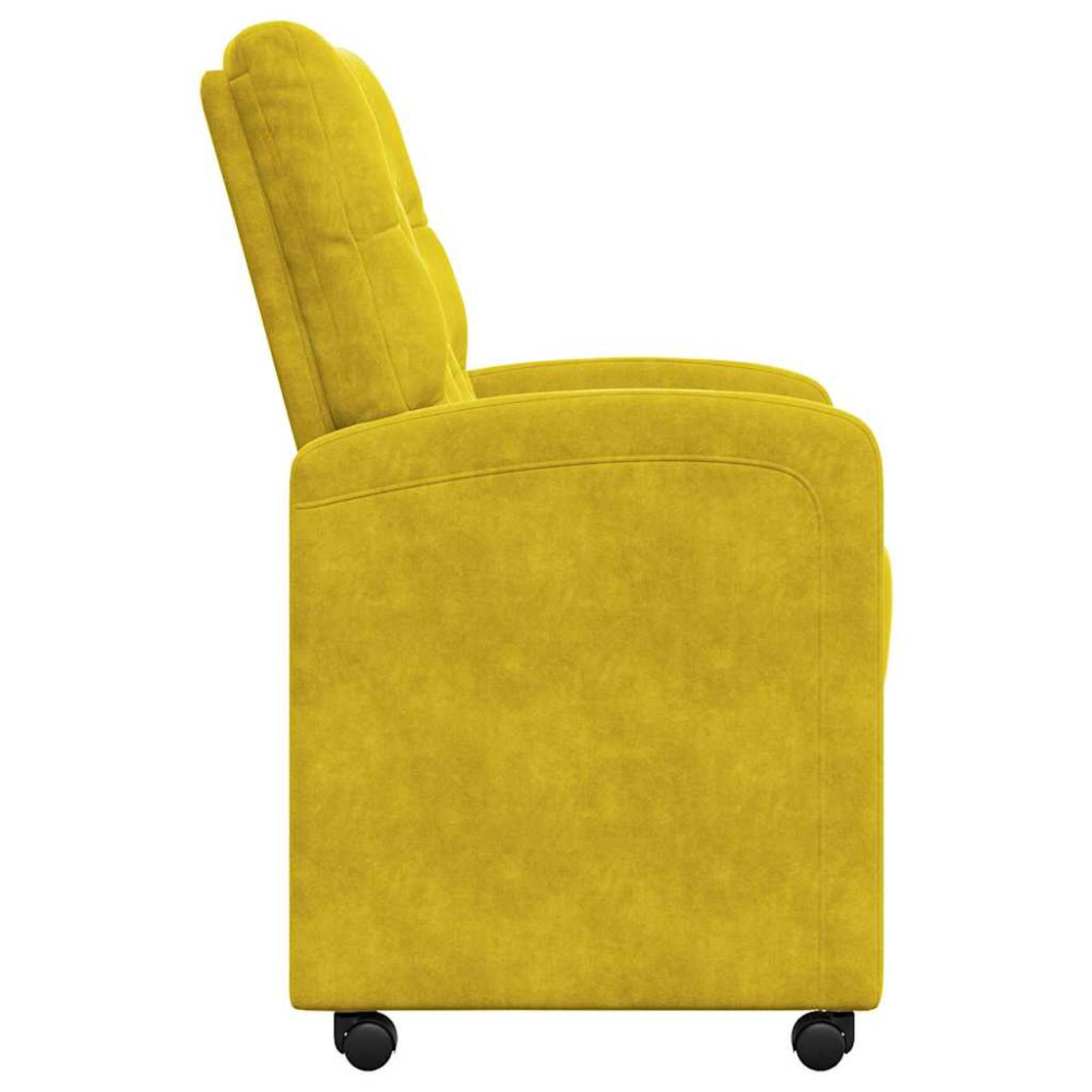 Produktbild för Matstolar med hjul med hjul 2 pcs Gul 58 x 67 x 97 cm Sammet