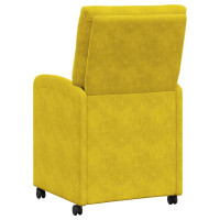 Produktbild för Matstolar med hjul med hjul 2 pcs Gul 58 x 67 x 97 cm Sammet