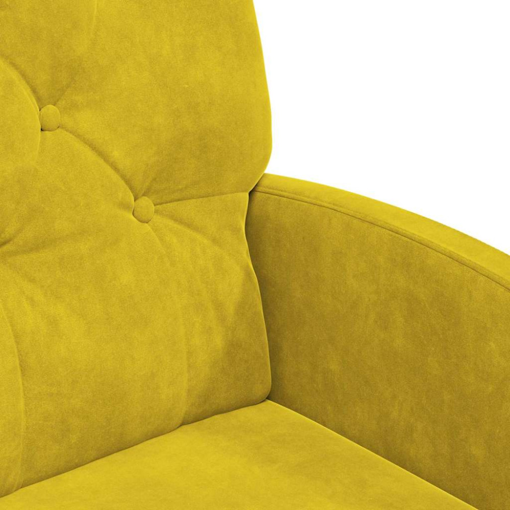 Produktbild för Matstolar med hjul med hjul 2 pcs Gul 58 x 67 x 97 cm Sammet