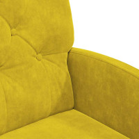 Produktbild för Matstolar med hjul med hjul 2 pcs Gul 58 x 67 x 97 cm Sammet