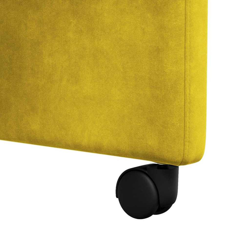 Produktbild för Matstolar med hjul med hjul 2 pcs Gul 58 x 67 x 97 cm Sammet