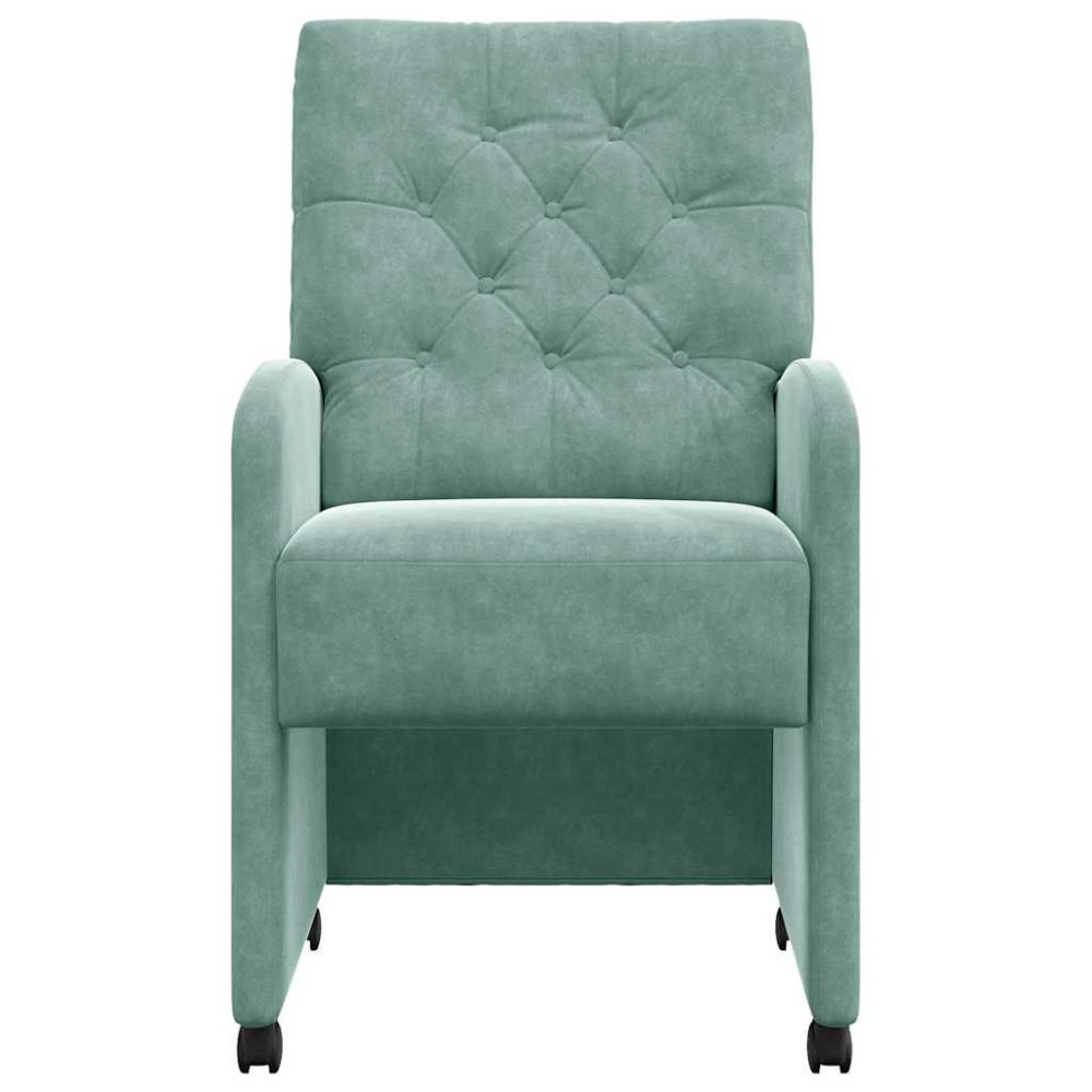 Produktbild för Matstolar med hjul 2 pcs havsgrön 58 x 67 x 97 cm Sammet