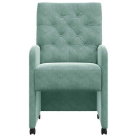 Produktbild för Matstolar med hjul 2 pcs havsgrön 58 x 67 x 97 cm Sammet