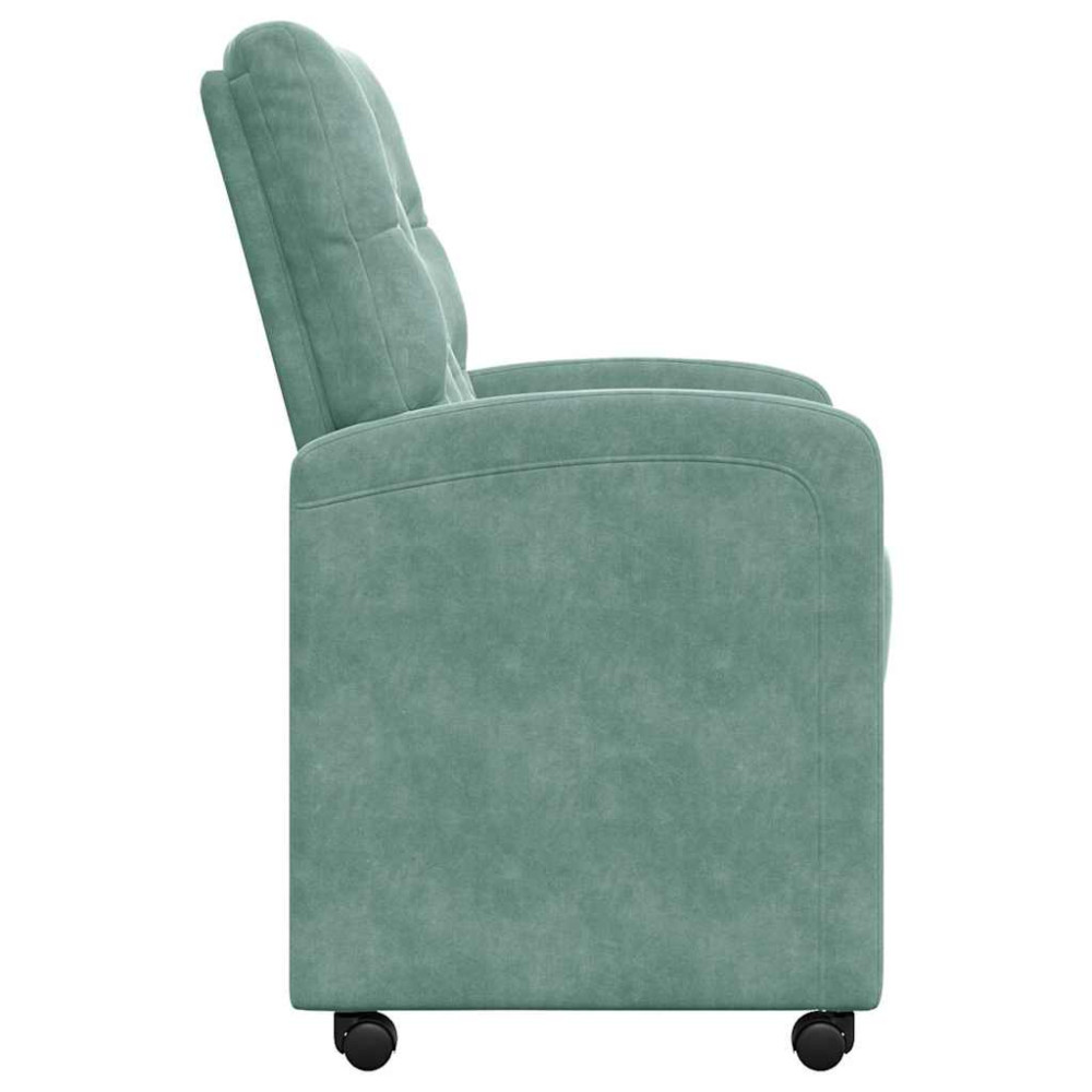 Produktbild för Matstolar med hjul 2 pcs havsgrön 58 x 67 x 97 cm Sammet