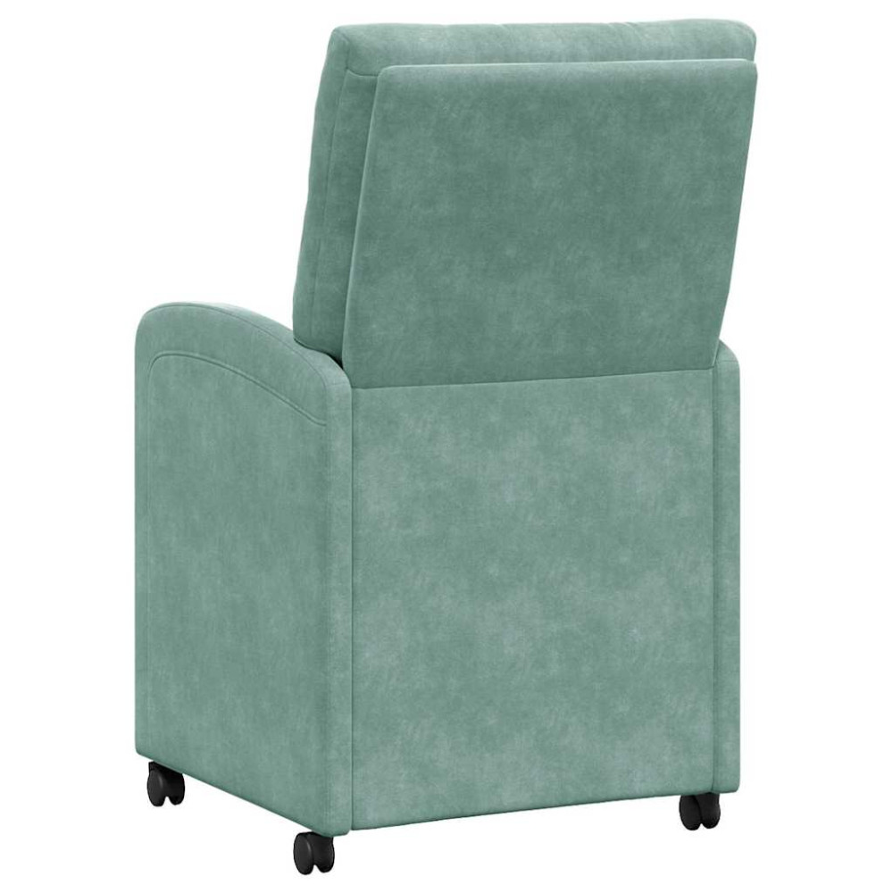 Produktbild för Matstolar med hjul 2 pcs havsgrön 58 x 67 x 97 cm Sammet