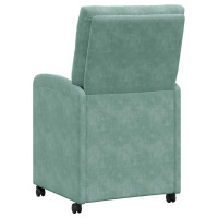 Produktbild för Matstolar med hjul 2 pcs havsgrön 58 x 67 x 97 cm Sammet