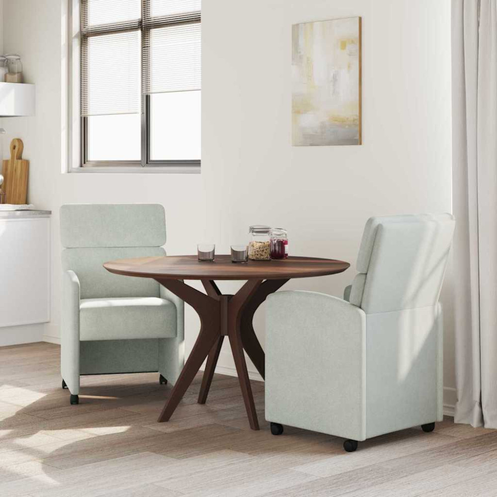 Produktbild för Matstolar med hjul 2 pcs Ljusgrå 58 x 65 x 98 cm Sammet