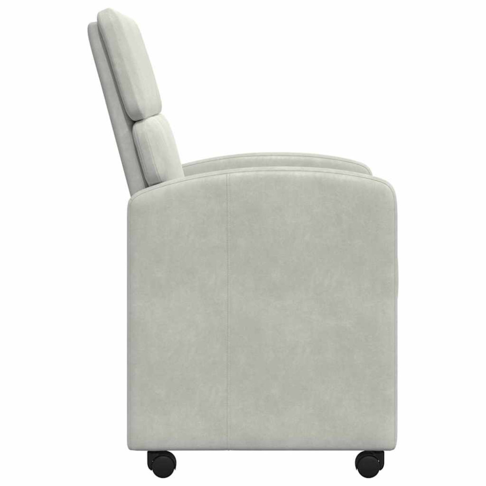 Produktbild för Matstolar med hjul 2 pcs Ljusgrå 58 x 65 x 98 cm Sammet