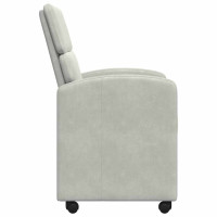 Produktbild för Matstolar med hjul 2 pcs Ljusgrå 58 x 65 x 98 cm Sammet