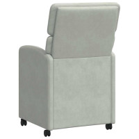 Produktbild för Matstolar med hjul 2 pcs Ljusgrå 58 x 65 x 98 cm Sammet