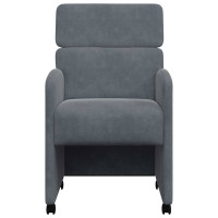 Produktbild för Matstolar med hjul 2 pcs Mörkgrå 58 x 65 x 98 cm Sammet