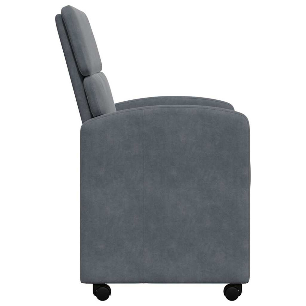 Produktbild för Matstolar med hjul 2 pcs Mörkgrå 58 x 65 x 98 cm Sammet