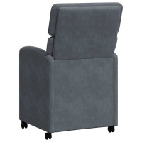 Produktbild för Matstolar med hjul 2 pcs Mörkgrå 58 x 65 x 98 cm Sammet