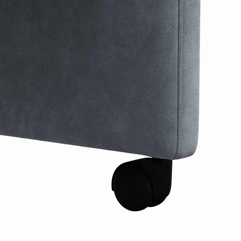 Produktbild för Matstolar med hjul 2 pcs Mörkgrå 58 x 65 x 98 cm Sammet