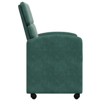 Produktbild för Matstolar med hjul 2 pcs Mörkgrön 58 x 65 x 98 cm Sammet