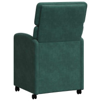 Produktbild för Matstolar med hjul 2 pcs Mörkgrön 58 x 65 x 98 cm Sammet