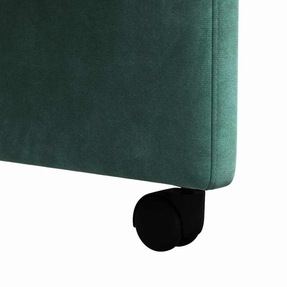 Produktbild för Matstolar med hjul 2 pcs Mörkgrön 58 x 65 x 98 cm Sammet