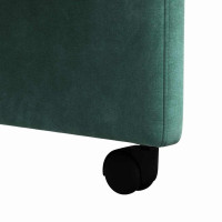 Produktbild för Matstolar med hjul 2 pcs Mörkgrön 58 x 65 x 98 cm Sammet