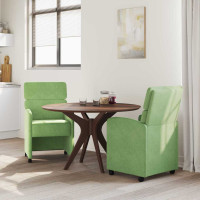 Produktbild för Matstolar med hjul 2 pcs Ljusgrön 58 x 65 x 98 cm Sammet