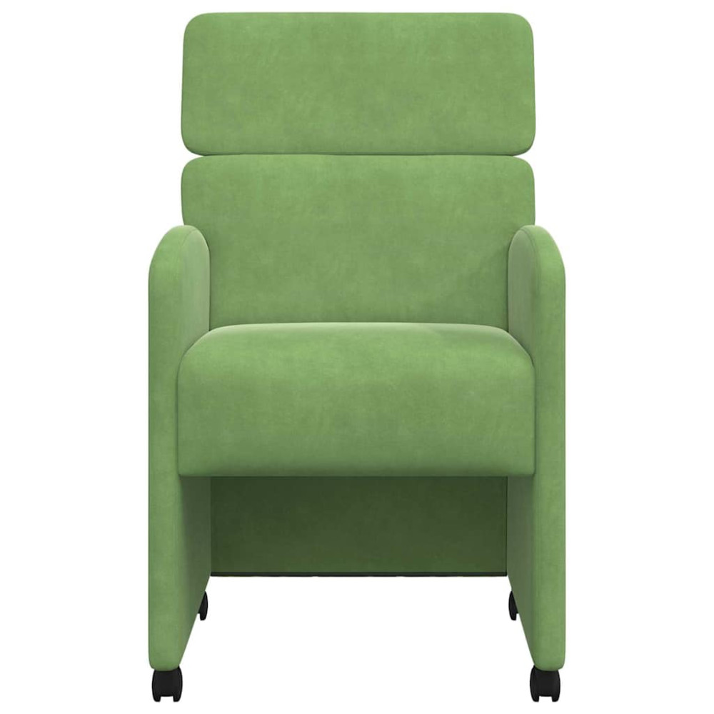 Produktbild för Matstolar med hjul 2 pcs Ljusgrön 58 x 65 x 98 cm Sammet