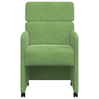 Produktbild för Matstolar med hjul 2 pcs Ljusgrön 58 x 65 x 98 cm Sammet