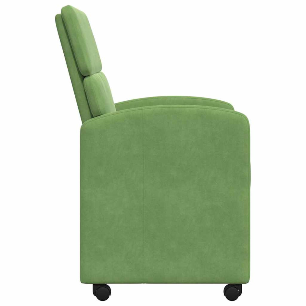 Produktbild för Matstolar med hjul 2 pcs Ljusgrön 58 x 65 x 98 cm Sammet