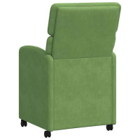 Produktbild för Matstolar med hjul 2 pcs Ljusgrön 58 x 65 x 98 cm Sammet