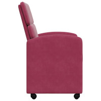 Produktbild för Matstolar med hjul med hjul 2 pcs Vinröd 58 x 65 x 98 cm Sammet