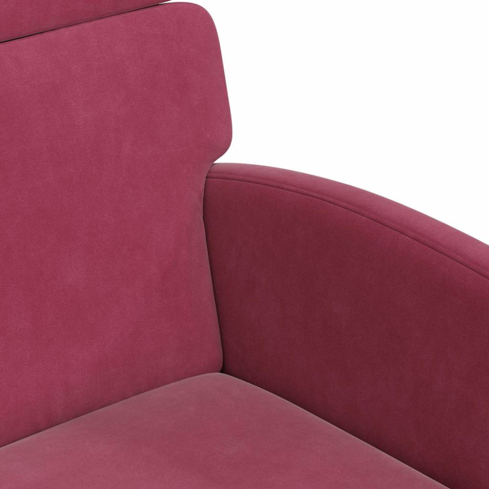 Produktbild för Matstolar med hjul med hjul 2 pcs Vinröd 58 x 65 x 98 cm Sammet