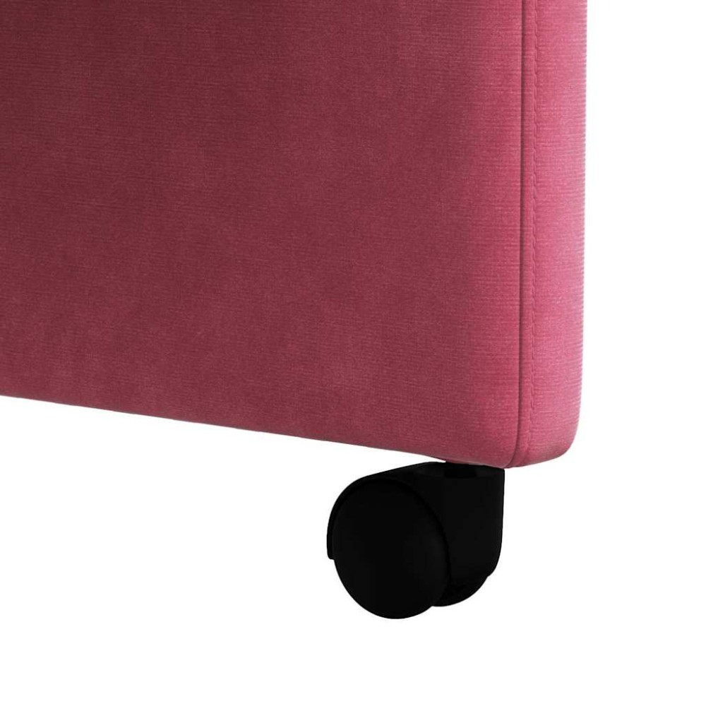 Produktbild för Matstolar med hjul med hjul 2 pcs Vinröd 58 x 65 x 98 cm Sammet