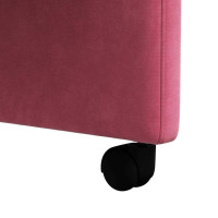 Produktbild för Matstolar med hjul med hjul 2 pcs Vinröd 58 x 65 x 98 cm Sammet