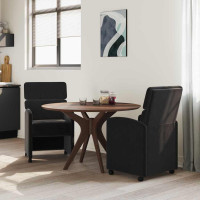 Produktbild för Matstolar med hjul med hjul 2 pcs Svart 58 x 65 x 98 cm Sammet