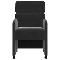Produktbild för Matstolar med hjul med hjul 2 pcs Svart 58 x 65 x 98 cm Sammet