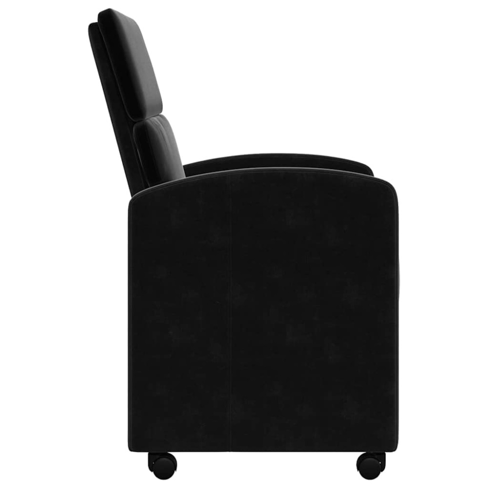 Produktbild för Matstolar med hjul med hjul 2 pcs Svart 58 x 65 x 98 cm Sammet