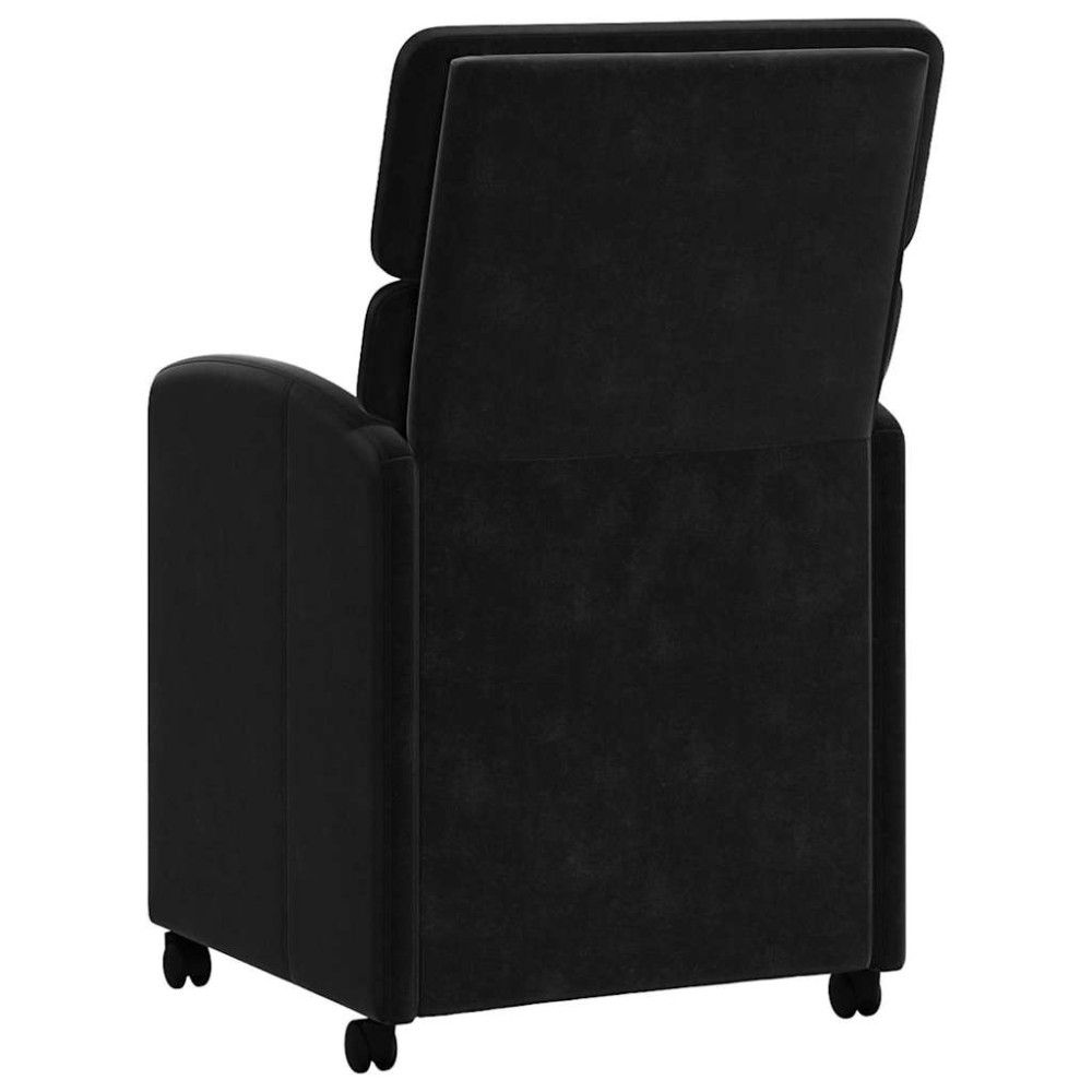 Produktbild för Matstolar med hjul med hjul 2 pcs Svart 58 x 65 x 98 cm Sammet