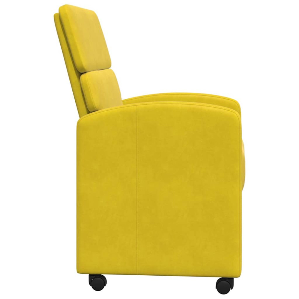 Produktbild för Matstolar med hjul med hjul 2 pcs Gul 58 x 65 x 98 cm Sammet