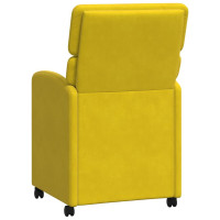 Produktbild för Matstolar med hjul med hjul 2 pcs Gul 58 x 65 x 98 cm Sammet