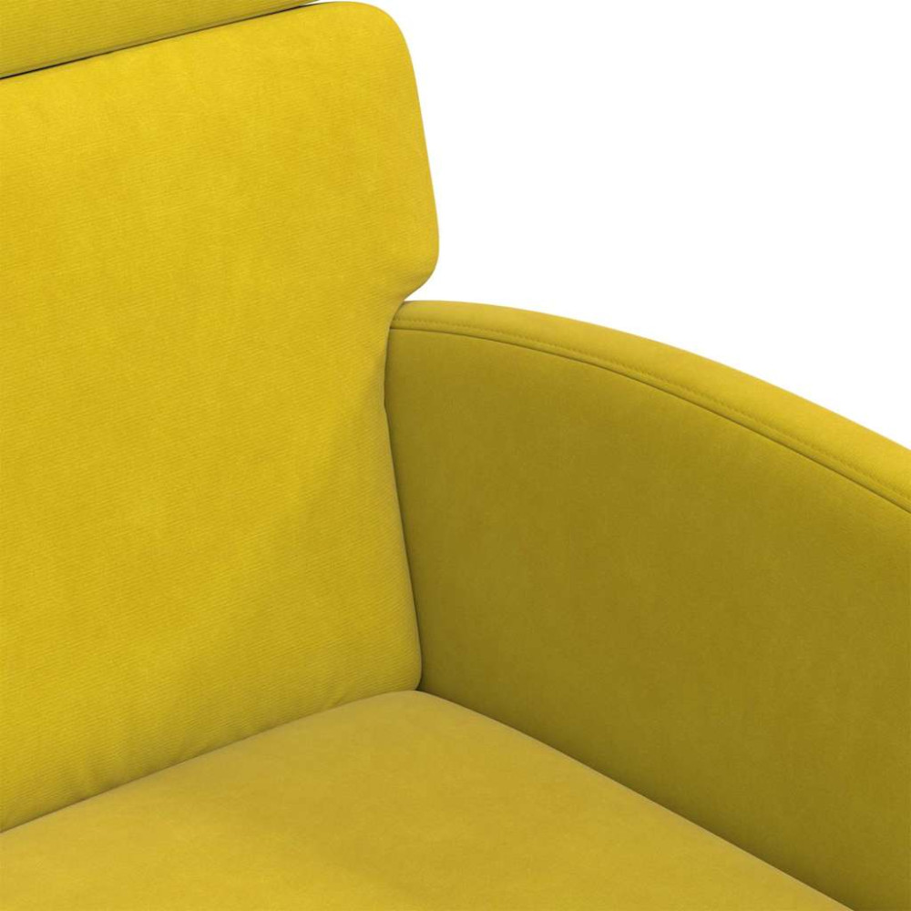 Produktbild för Matstolar med hjul med hjul 2 pcs Gul 58 x 65 x 98 cm Sammet