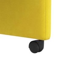 Produktbild för Matstolar med hjul med hjul 2 pcs Gul 58 x 65 x 98 cm Sammet