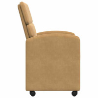 Produktbild för Matstolar med hjul med hjul 2 pcs Brun 58 x 65 x 98 cm Sammet