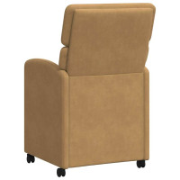 Produktbild för Matstolar med hjul med hjul 2 pcs Brun 58 x 65 x 98 cm Sammet