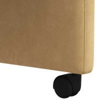 Produktbild för Matstolar med hjul med hjul 2 pcs Brun 58 x 65 x 98 cm Sammet