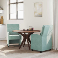 Produktbild för Matstolar med hjul 2 pcs havsgrön 58 x 65 x 98 cm Sammet