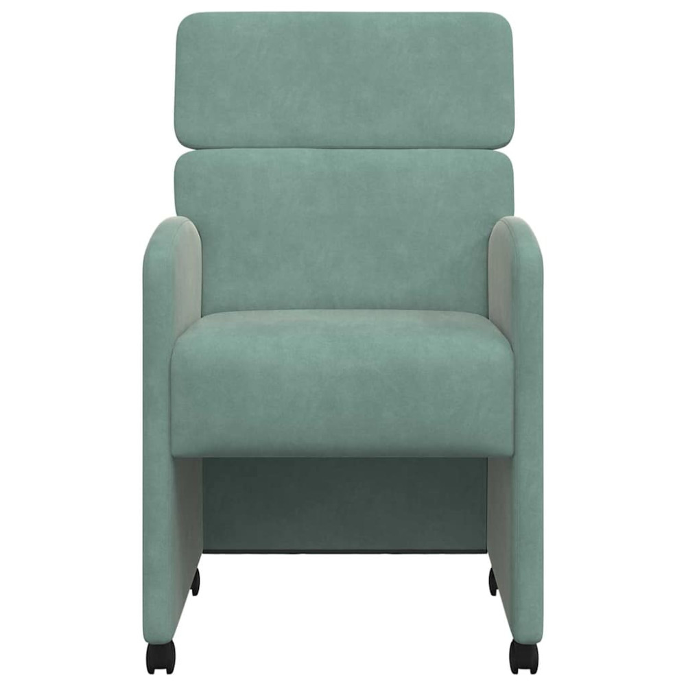 Produktbild för Matstolar med hjul 2 pcs havsgrön 58 x 65 x 98 cm Sammet