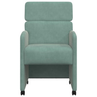 Produktbild för Matstolar med hjul 2 pcs havsgrön 58 x 65 x 98 cm Sammet