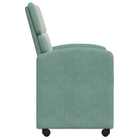 Produktbild för Matstolar med hjul 2 pcs havsgrön 58 x 65 x 98 cm Sammet