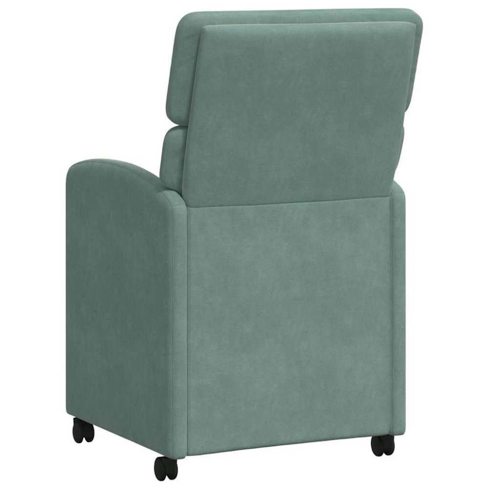 Produktbild för Matstolar med hjul 2 pcs havsgrön 58 x 65 x 98 cm Sammet