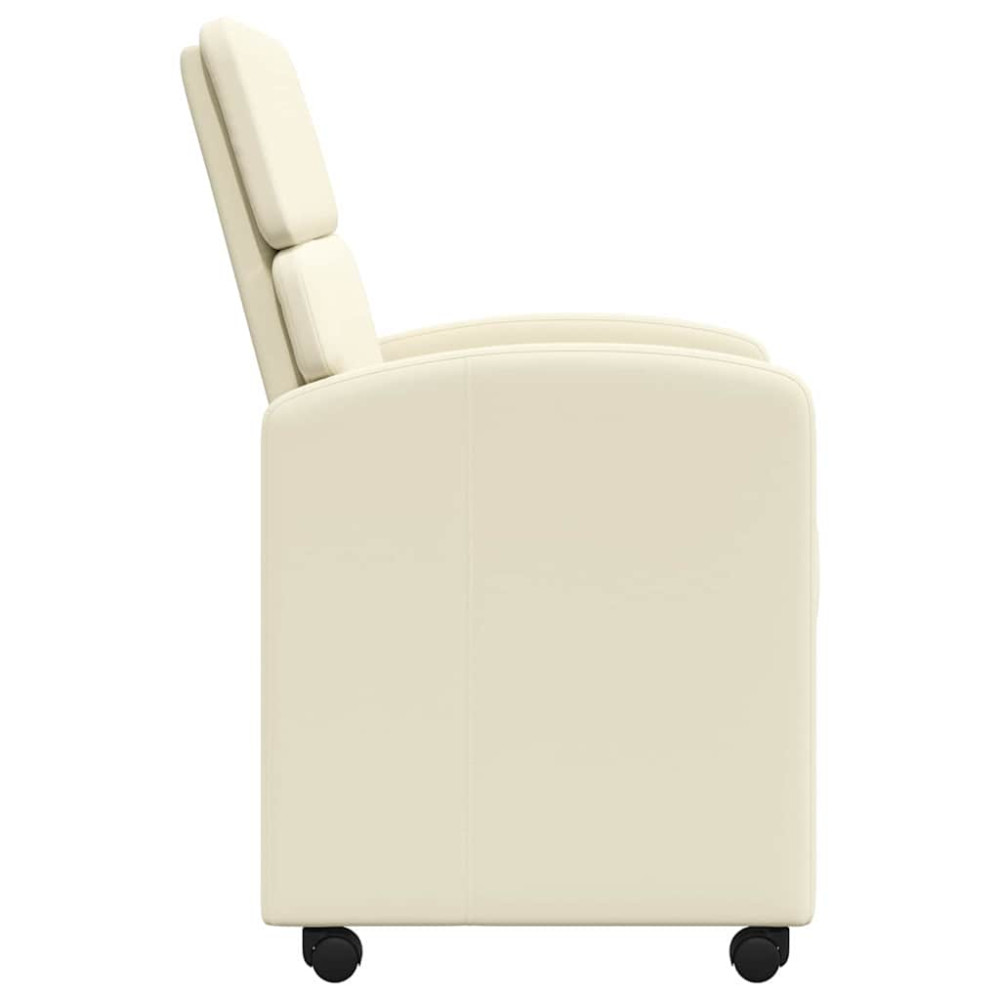 Produktbild för Matstolar med hjul 2 pcs Kräm 58 x 65 x 98 cm Konstläder
