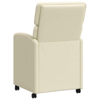 Produktbild för Matstolar med hjul 2 pcs Kräm 58 x 65 x 98 cm Konstläder